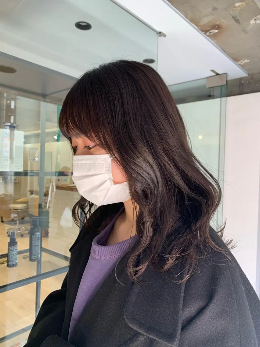 ロング カラー グレージュ オリーブグレージュ オリーブグレー カット ヘアカラー トリートメント えんどう みほのヘアスタイル