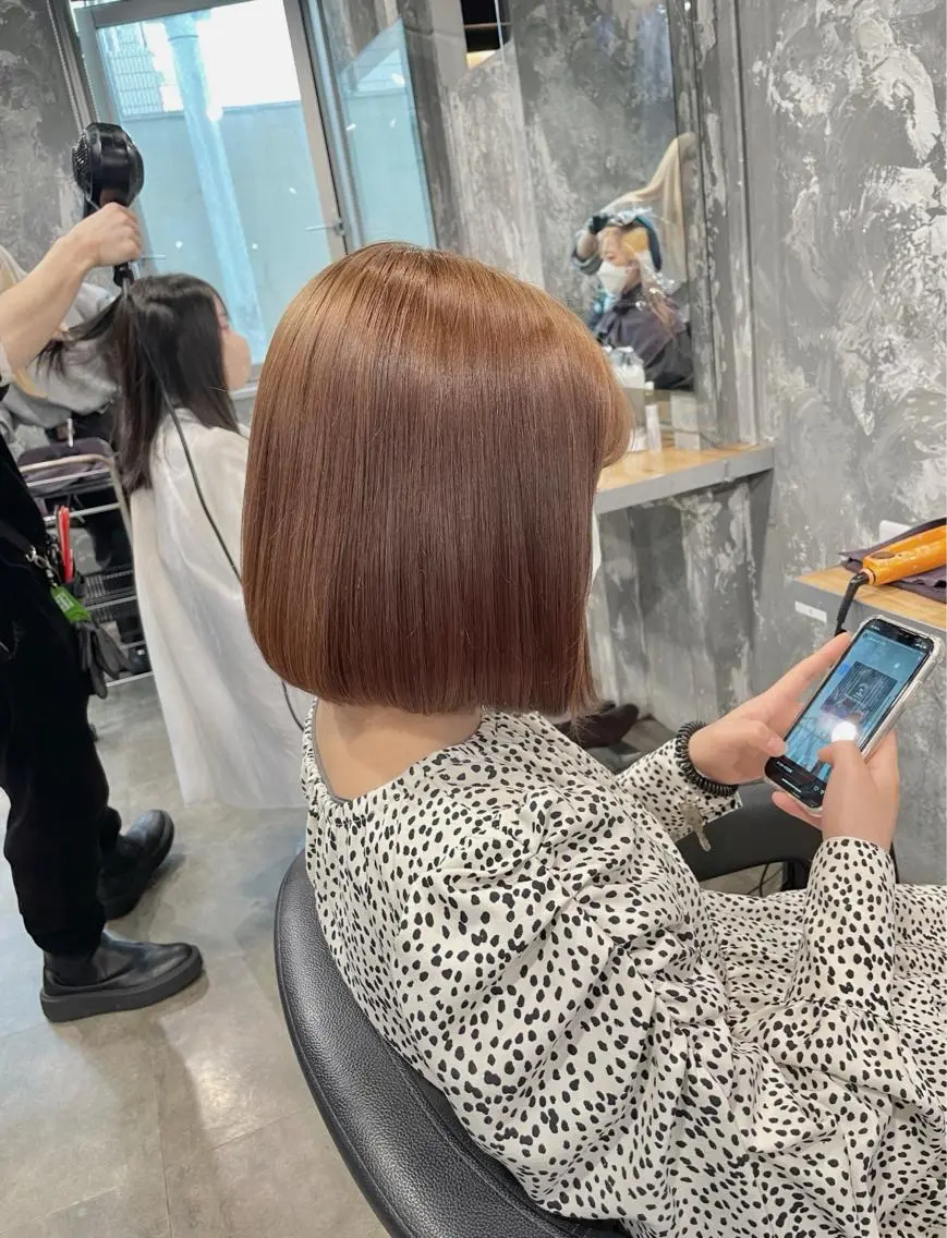 ミディアム カラー ヘアカラー トリートメント ヘッドスパ ヘアセット ベージュカラー💖 やすひろのヘアスタイル