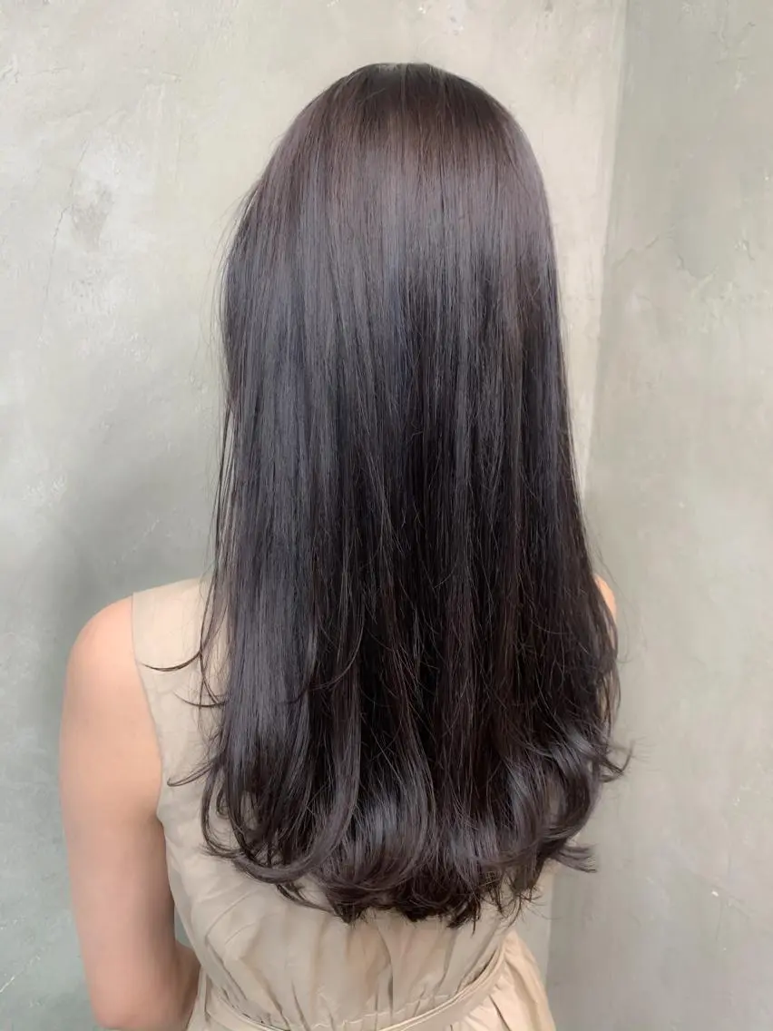 ロング カラー アッシュ ブルーカラー ブルーアッシュ 🌈髪質改善💕 縮毛矯正✨青木まで✨のヘアスタイル