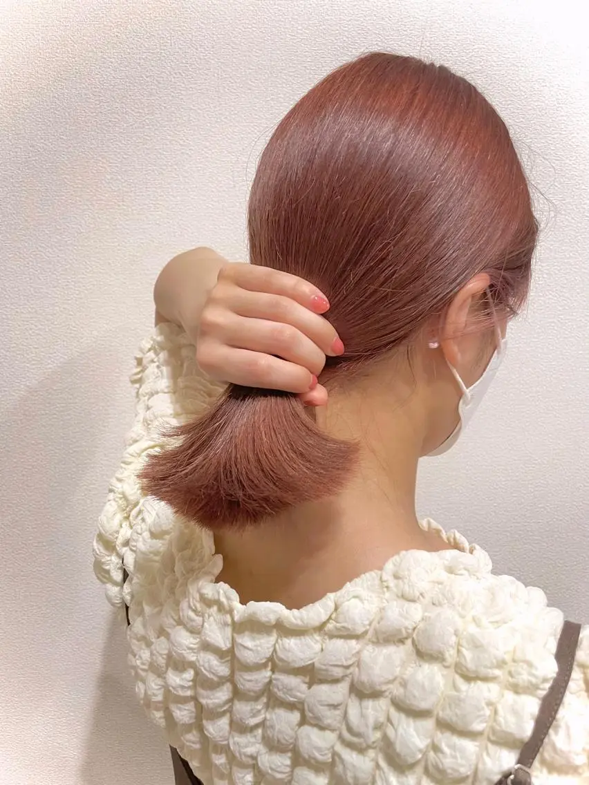 ミディアム ピンクブラウン 髪質改善/ショート/ メンズカット/KAiのヘアスタイル