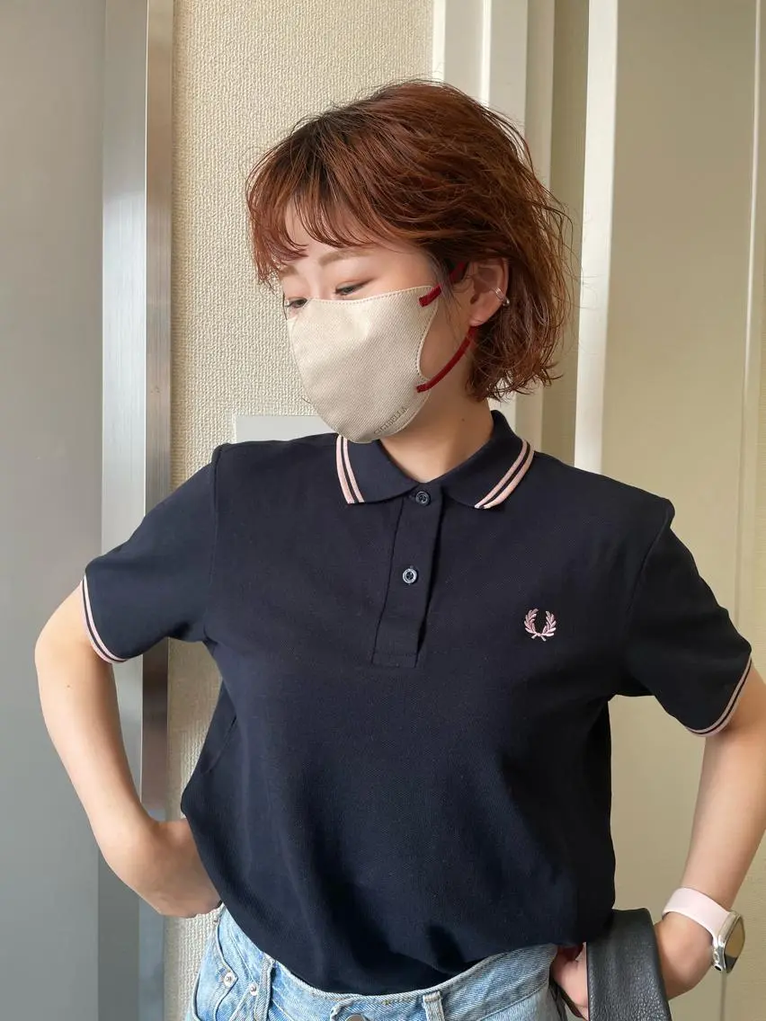ミディアム オレンジブラウン 山口 朔弥のヘアスタイル