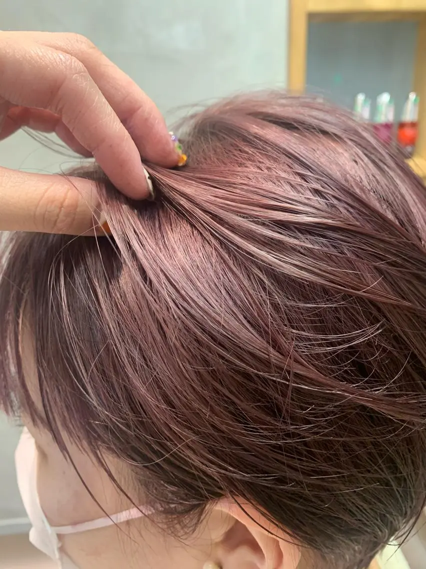 ショート カラー ヘアアレンジ ショートボブ ハンサムショート 透明感カラー ハイトーンカラー パープルカラー カット ヘアカラー トリートメント サナ🌱 切りっぱなしボブのヘアスタイル