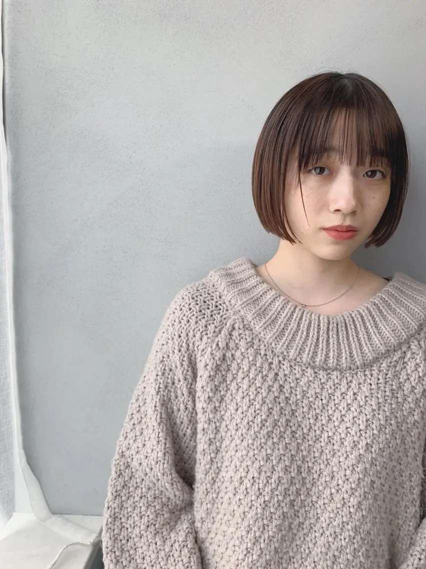 ショート カラー ボブパーマコテ巻き風 パーマNo1深江秀平のヘアスタイル