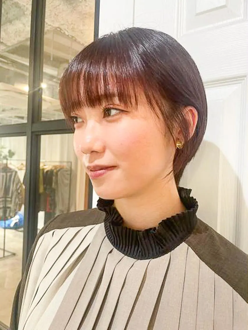 ミディアム カラー ショートボブ ミディアムパーマ アディクシーカラー ブリーチ ブロンド CEINE+ officialのヘアスタイル