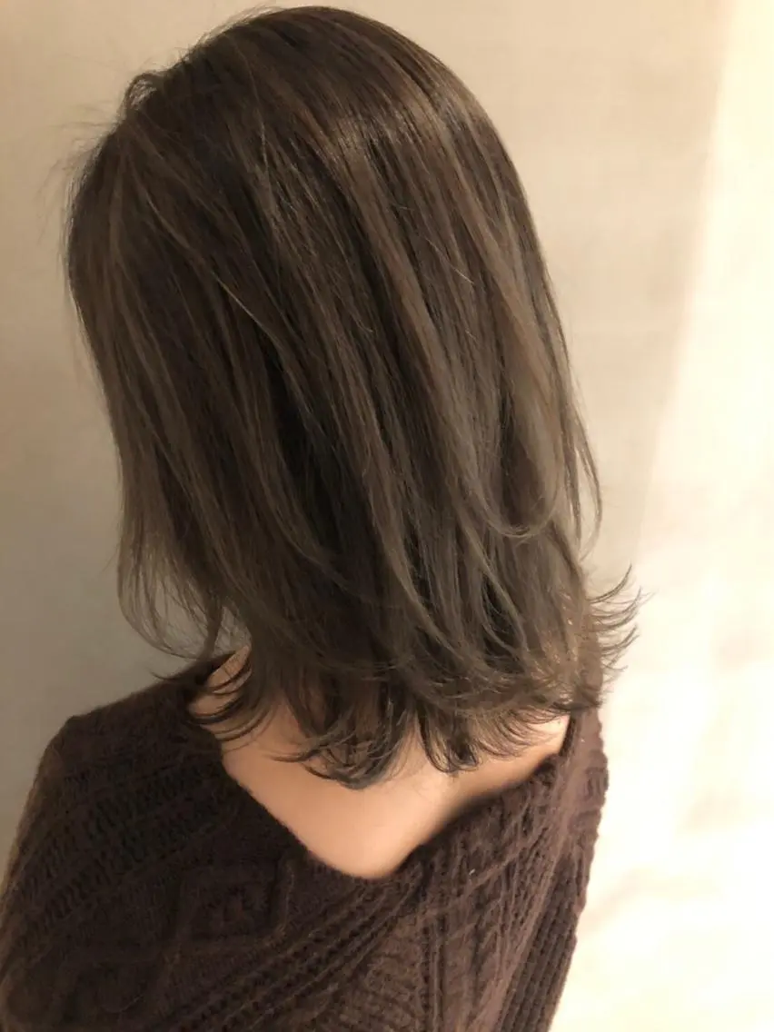 セミロング セミロングパーマ アッシュ ボブ エクステ 外国人風カラー カット ヘアカラー 夜23時まで予約🉑 reverieあきらのヘアスタイル