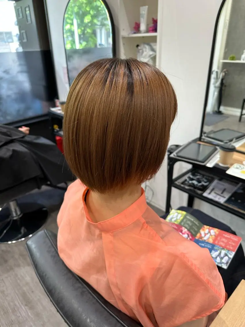 ショート パーマ 酸性ストレート ストレートパーマ カット 縮毛矯正 トリートメント 艶髪レイヤー上田 紗也🇰🇷💗のヘアスタイル