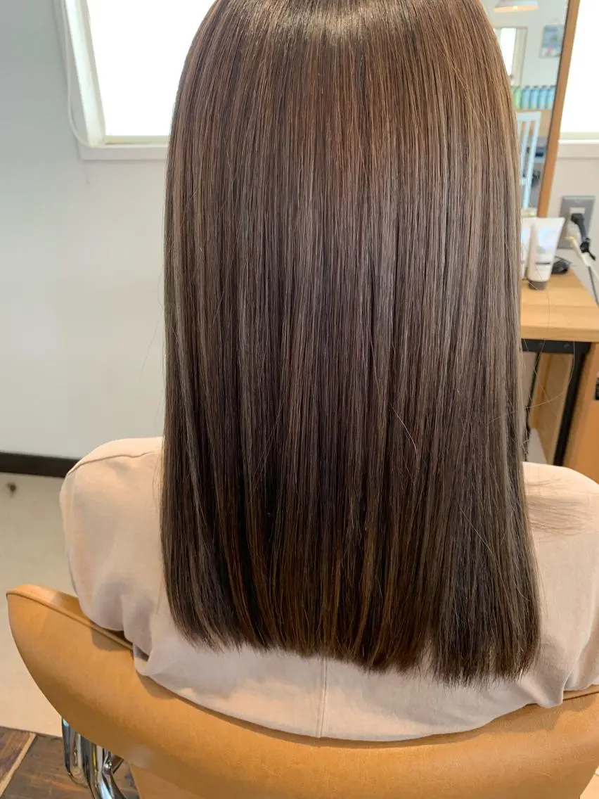 セミロング 縮毛矯正 縮毛矯正 菊地 良太のヘアスタイル