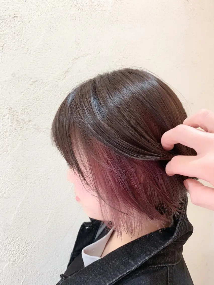 ショート カラー インナーカラー 髪質改善色素改善特化 keiのヘアスタイル