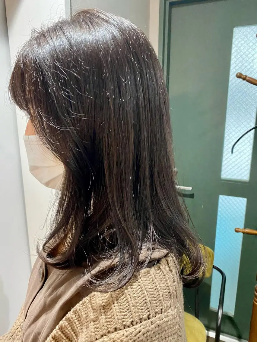 セミロング カラー ブラウンカラー ピンクカラー ピンクブラウン moanin モーニンのヘアスタイル