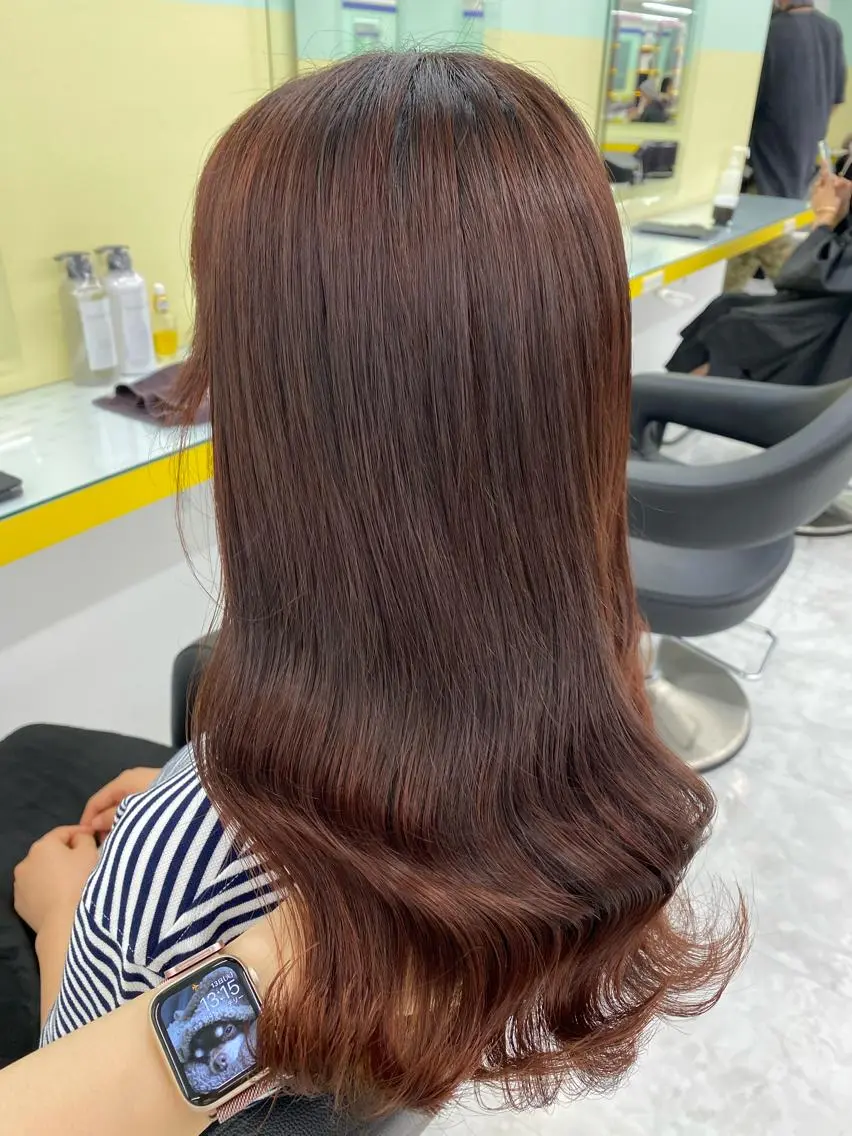 セミロング カラー パーマ ヘアアレンジ ブリーチ ブラウンカラー ブリーチなしカラー ピンクカラー ピンクブラウン 🐩推し活🐩 FUTABA🍒のヘアスタイル