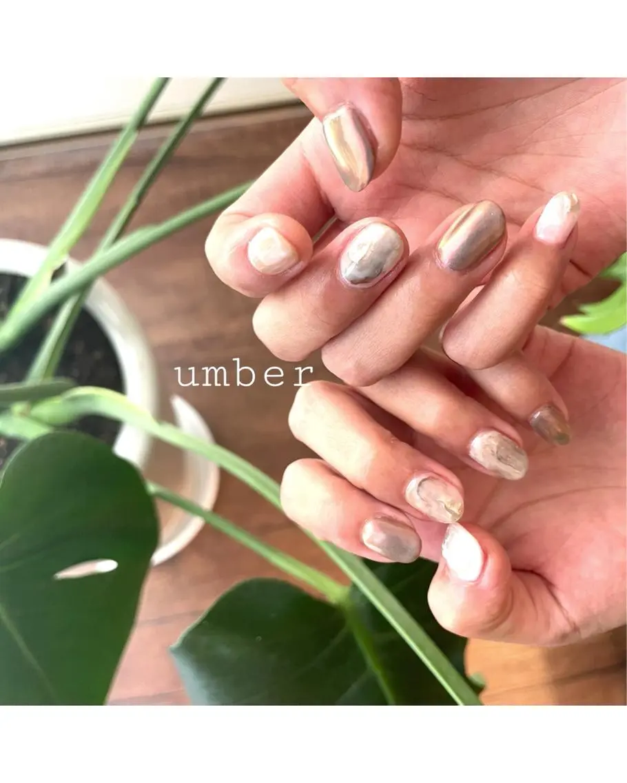ネイル クリアネイル フラッシュネイル フットネイル フレンチネイル マグネットネイル ハンドネイル umber 三茶1分のネイルデザイン