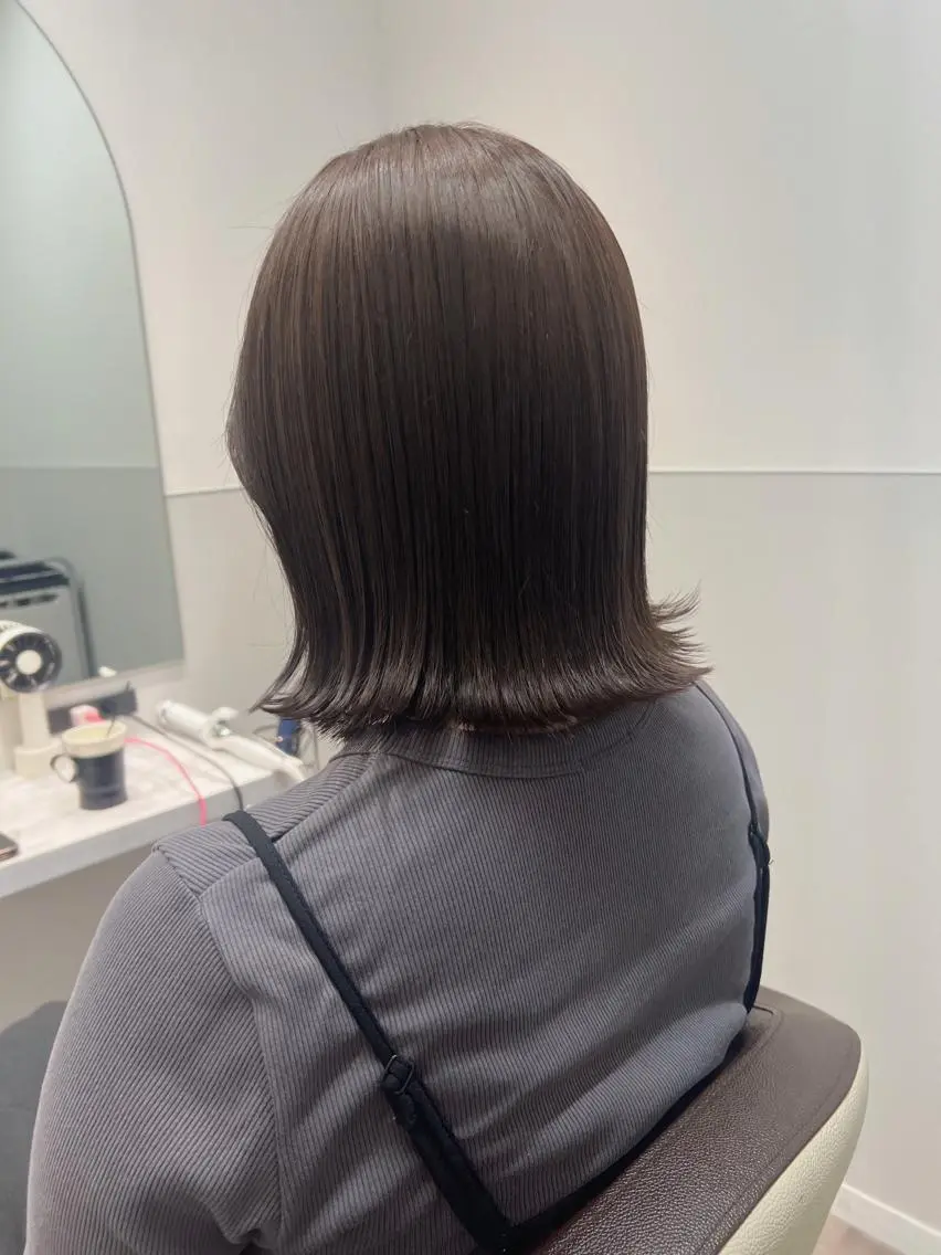 ミディアム 切りっぱなしボブ ボブ 韓国モテhair🍑 momoのヘアスタイル