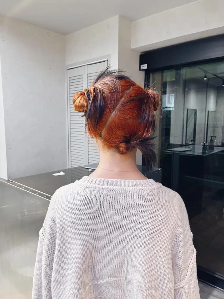 ミディアム カラー ヘアカラー 岩田 良/ブリーチカラーのヘアスタイル