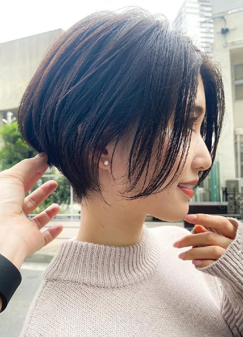 ショート カラー ショートヘア カット トリートメント 心斎橋/難波ショート 白髪ぼかし 中尾のヘアスタイル