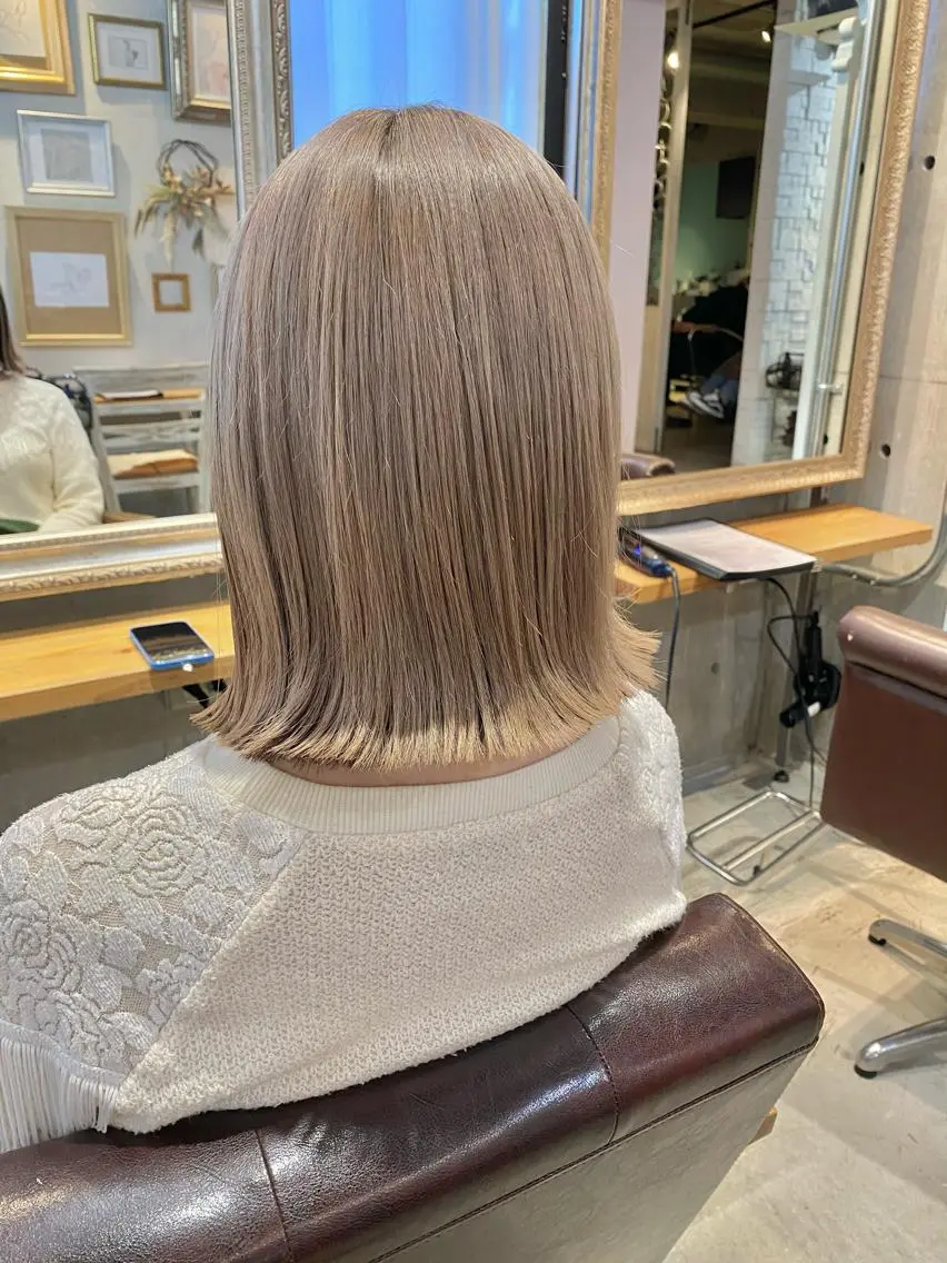 ミディアム カラー カット ヘアカラー トリートメント 似合わせカラーパーマ 🌿kitin米川のヘアスタイル