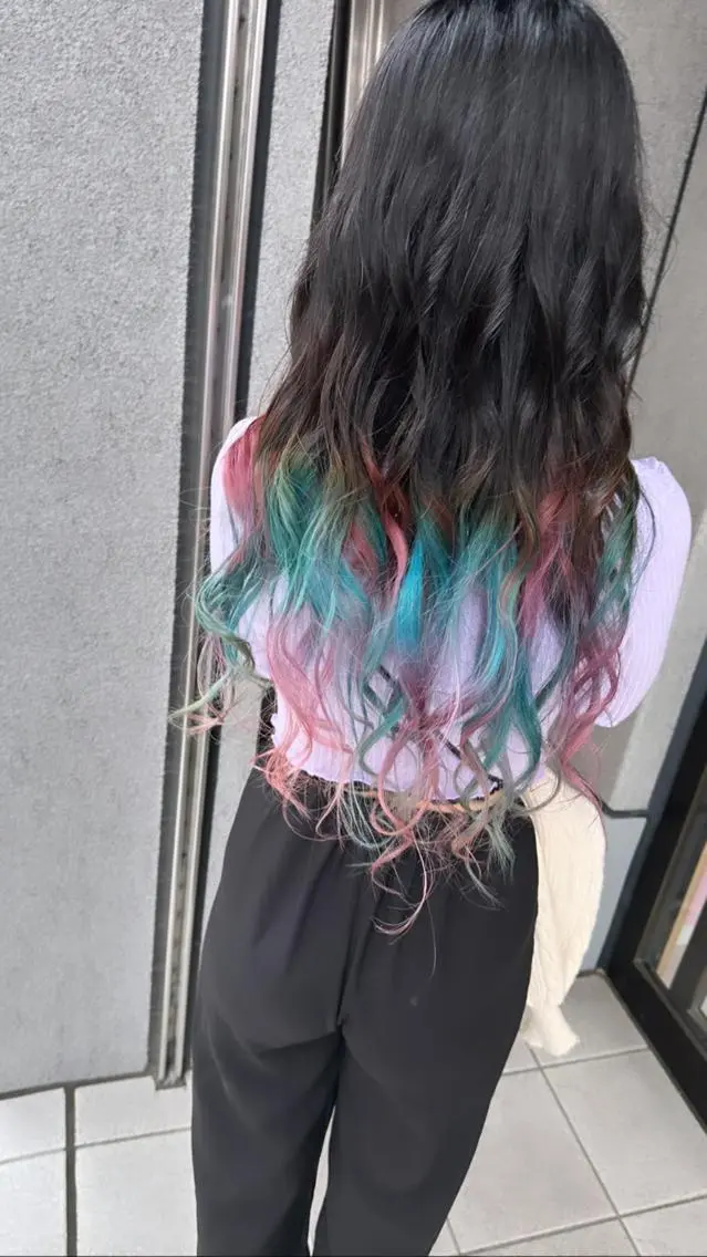 セミロング カラー 町田ブリーチデザイン 🌈MANATOのヘアスタイル
