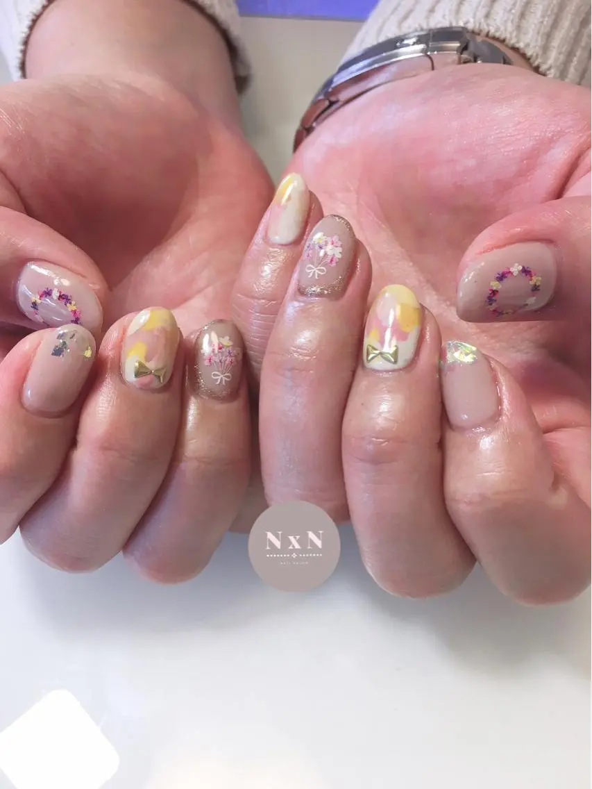 ネイル ジェルネイル ぷっくりネイル nail salon N×Nのネイルデザイン