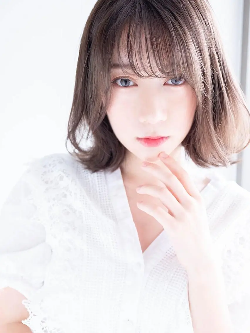 ミディアム カラー ボブ ウルフカット 中西 優典のヘアスタイル