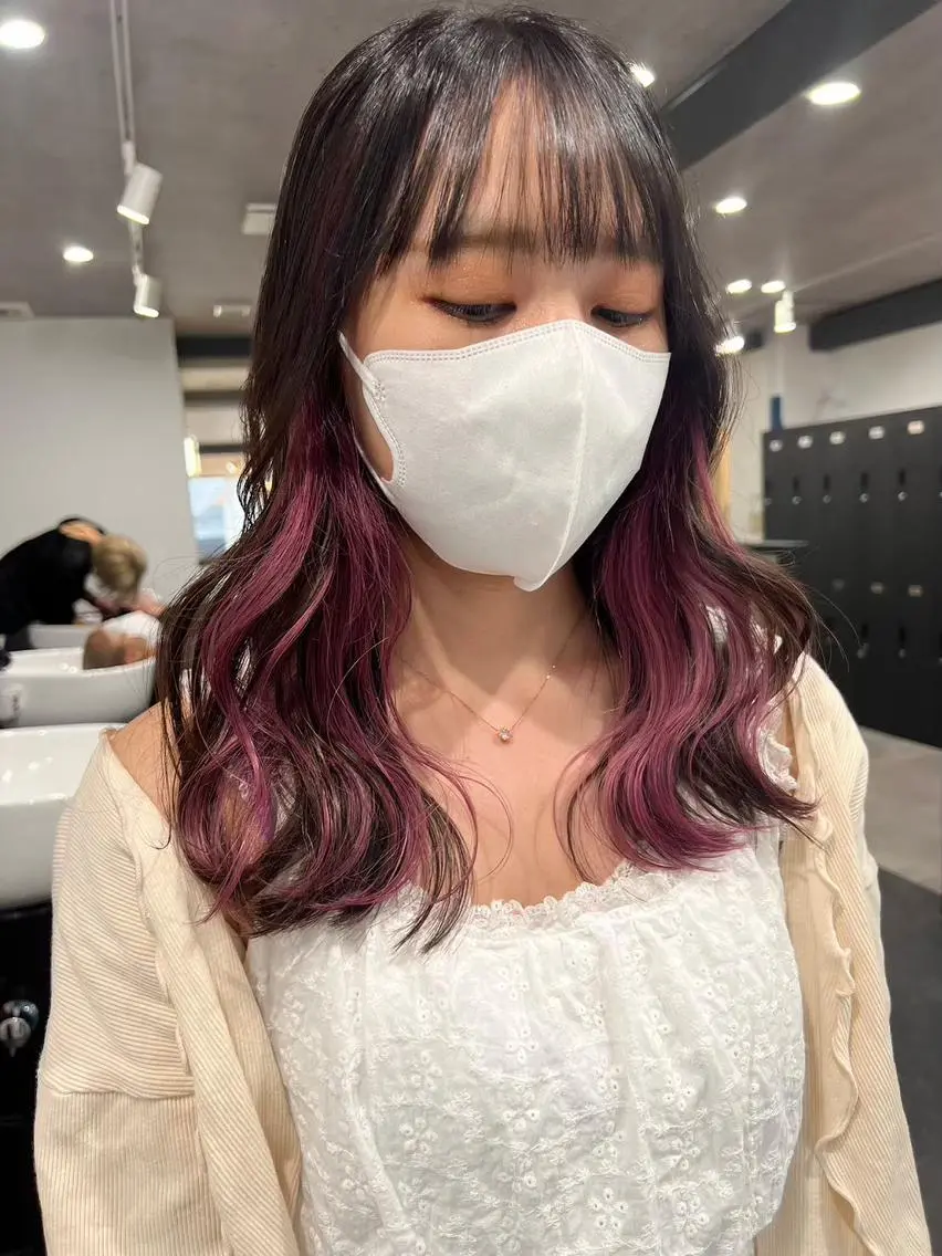 セミロング カラー パーマ AIRI🦋ブリーチ /レイヤー🦋のヘアスタイル