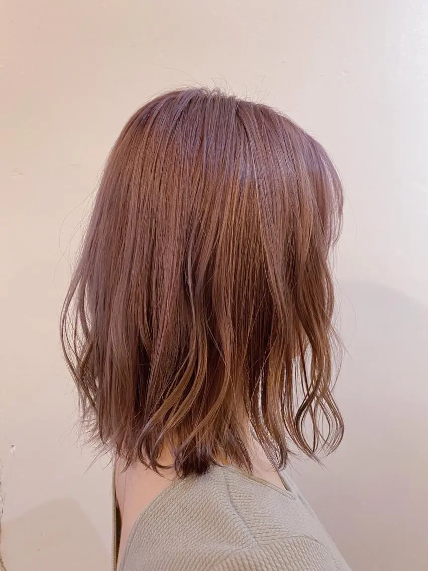 ミディアム カラー ブリーチ ピンクカラー stylist🎨 aye牧野莉香のヘアスタイル