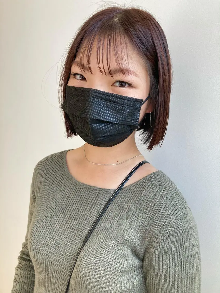ショート カラー 黒髪 nono/パーマ /顔まわりカット🐈のヘアスタイル