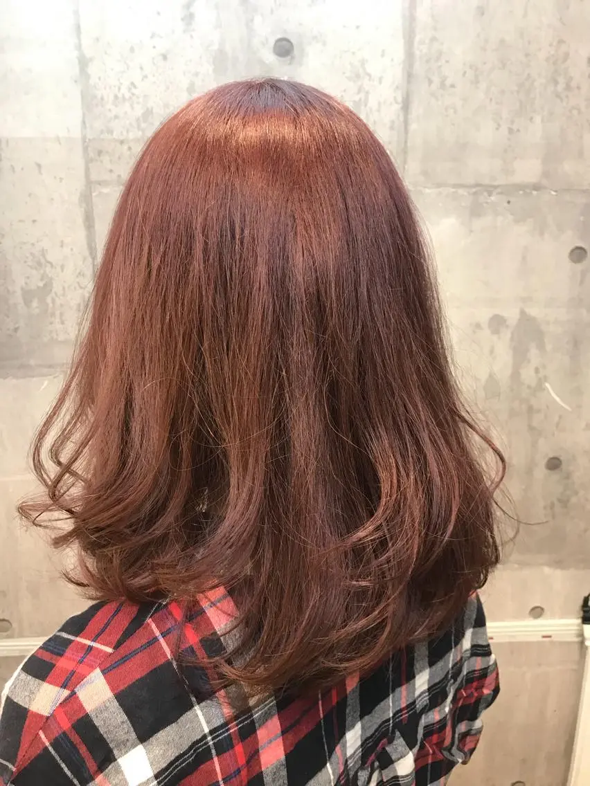 セミロング カラー ラベンダーカラー ラベンダーピンク ピンクカラー フジノ マホのヘアスタイル