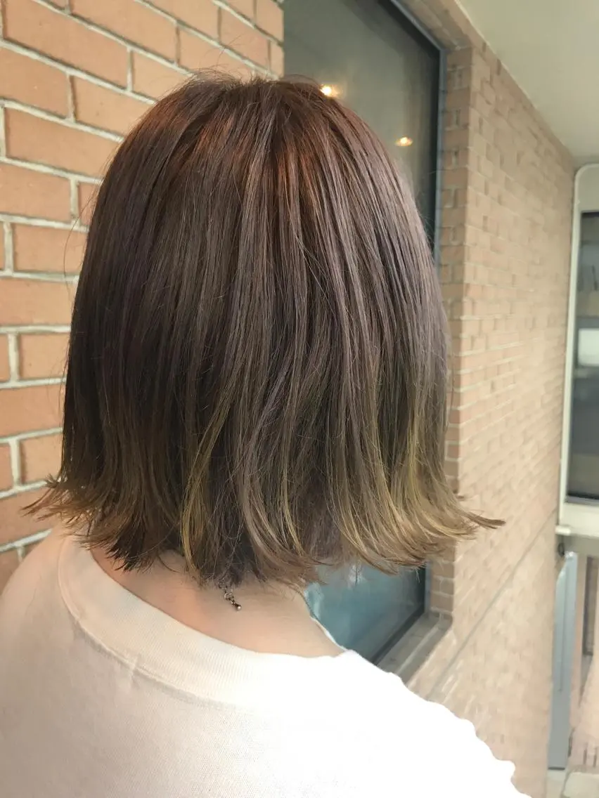 ミディアム カラー パーマ ヘアアレンジ メンズ キッズ ネイル マツエク・マツパ イエローカラー 黄色 サロンドミルク 原宿のヘアスタイル
