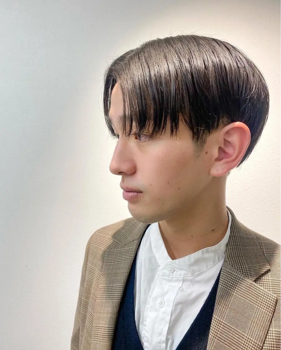 メンズ センターパート メンズ韓国風 マッシュ カット 海外ヘア/レイヤー カットNatsuのヘアスタイル