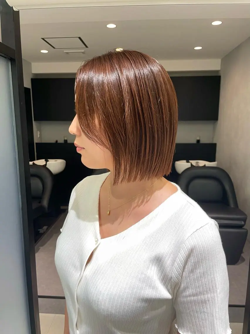 ショート カラー ブラウンカラー オレンジ オレンジブラウン ボブ メンズ特化 パーマ/オザワのヘアスタイル