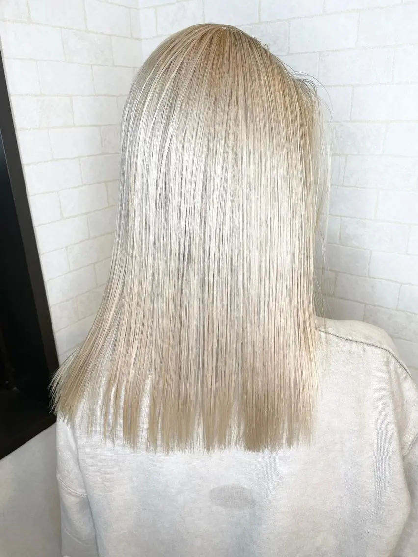 ミディアム カラー カット 縮毛矯正 トリートメント 神野 雅樹のヘアスタイル