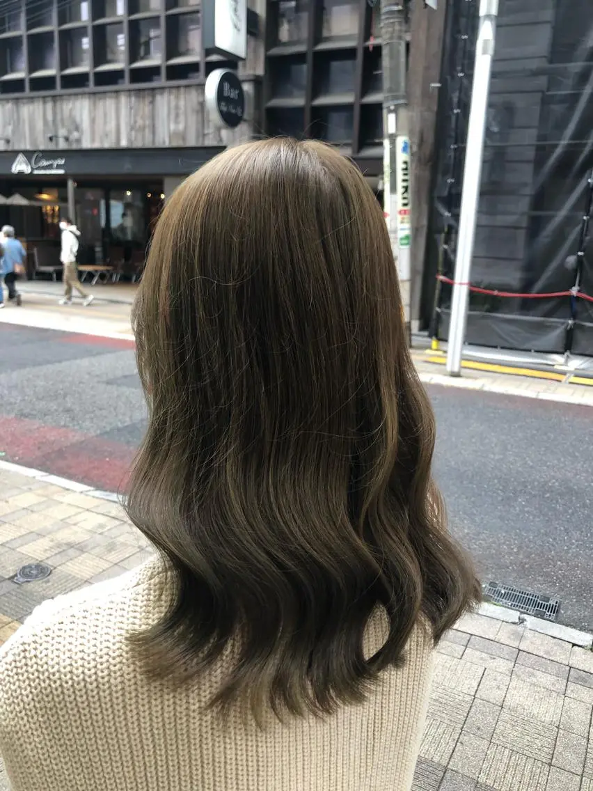 セミロング カラー 縮毛矯正/髪質改善 予約はリクエストからのヘアスタイル
