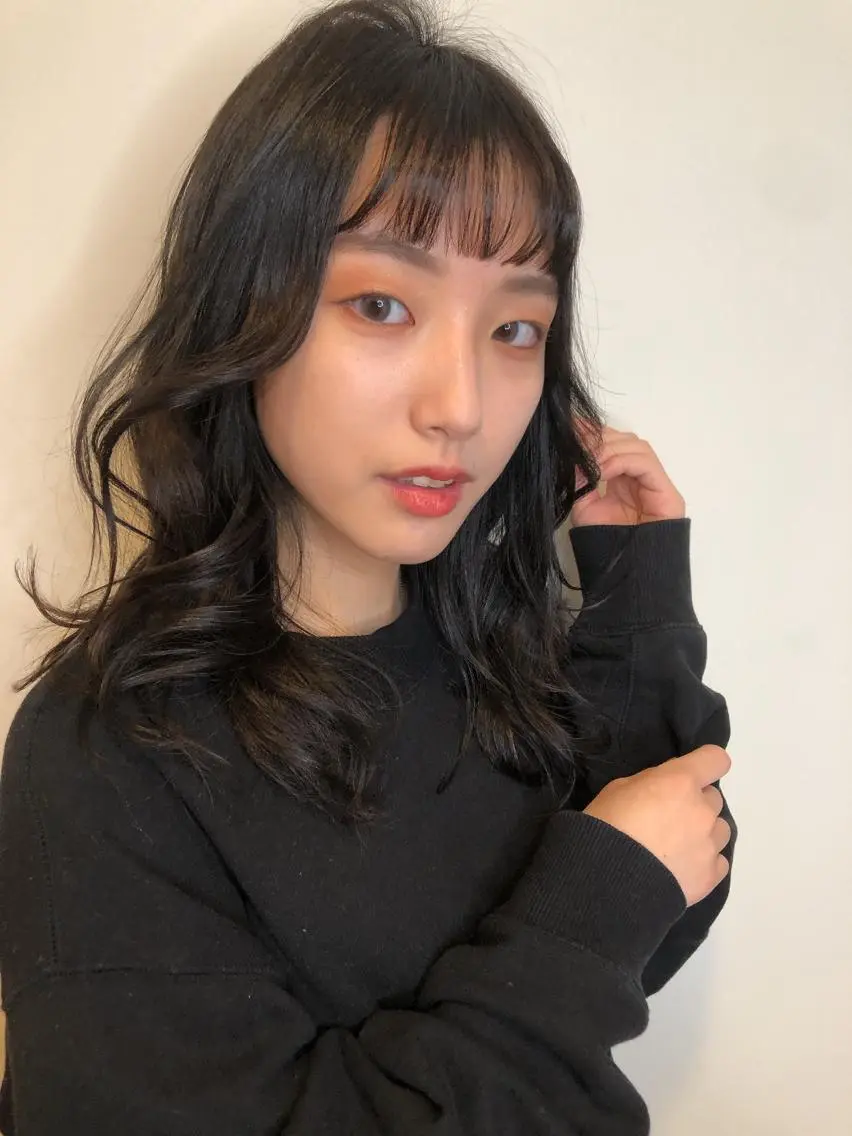 ミディアム パーマ ヘアアレンジ カット 縮毛矯正 永井 亜実のヘアスタイル