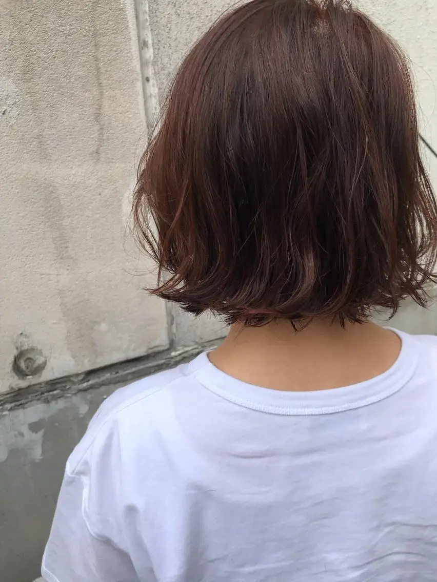 ミディアム カット ヘアカラー トリートメント ayane⭐️ボブ・ ショート・パーマのヘアスタイル
