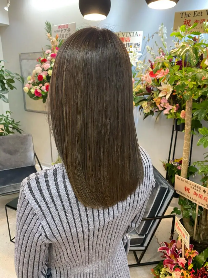 セミロング カラー ヘアアレンジ ネイル マツエク・マツパ ハイライトカラー ハイライト 髪質改善 トリートメント ボブ、縮毛矯正👑 心斎橋/高城涼也のヘアスタイル