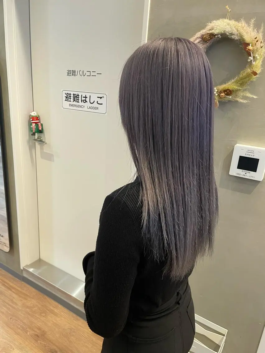 ミディアム カラー グレージュ ラベンダーカラー ラベンダーグレージュ ラベンダーグレー yoshi （髙橋）のヘアスタイル