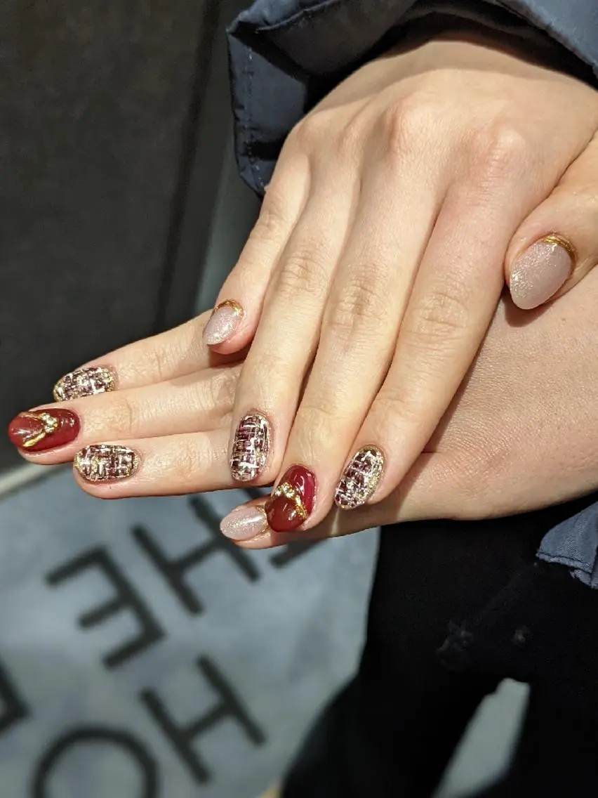 ネイル ツイードネイル ハンドネイル Nail SIRANGANAのネイルデザイン