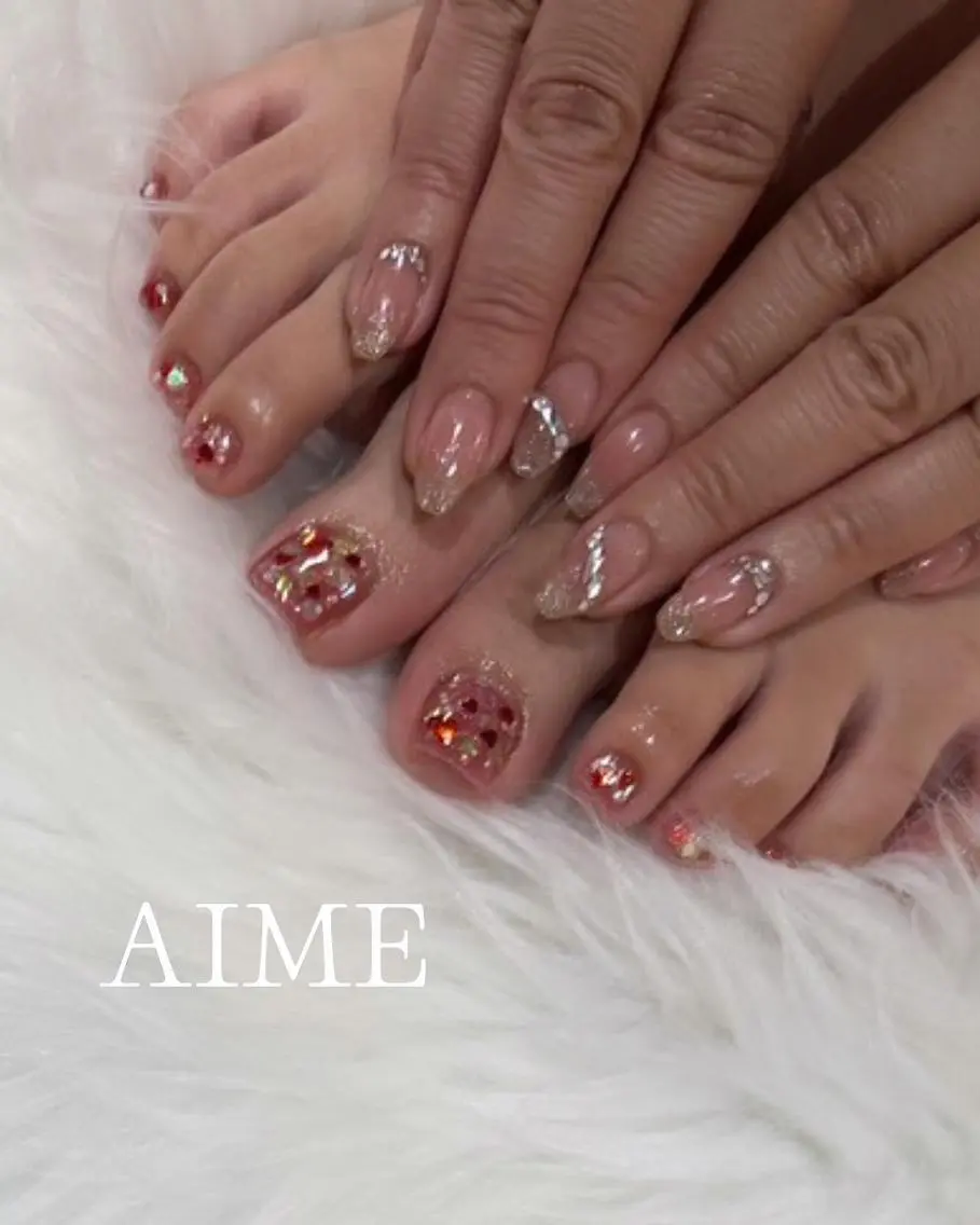 ネイル フットネイル シンプルネイル ハンドネイル AIME （momo）のネイルデザイン