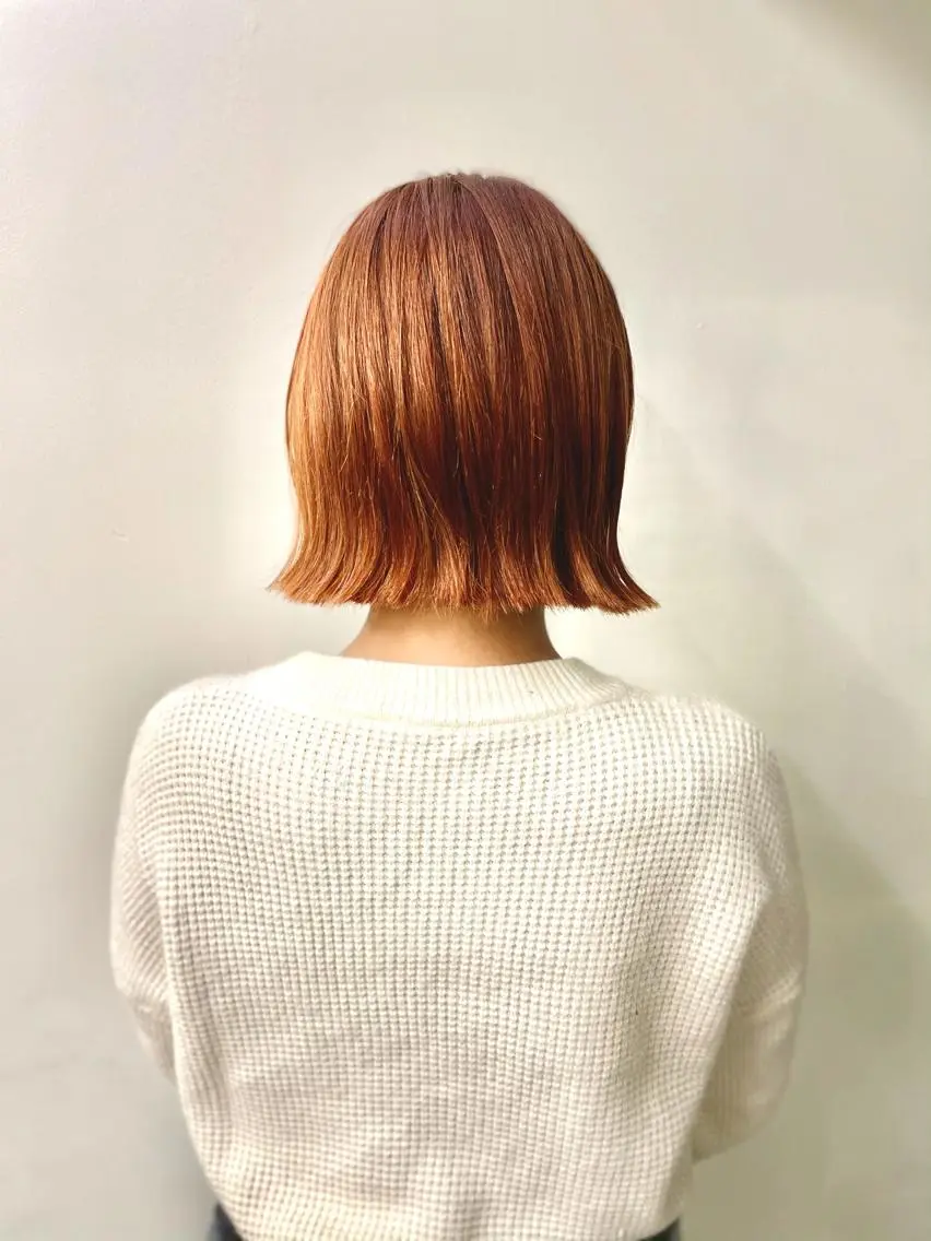 ミディアム ボブ 外ハネヘア 艶髪カラー& トリートメント　松村のヘアスタイル