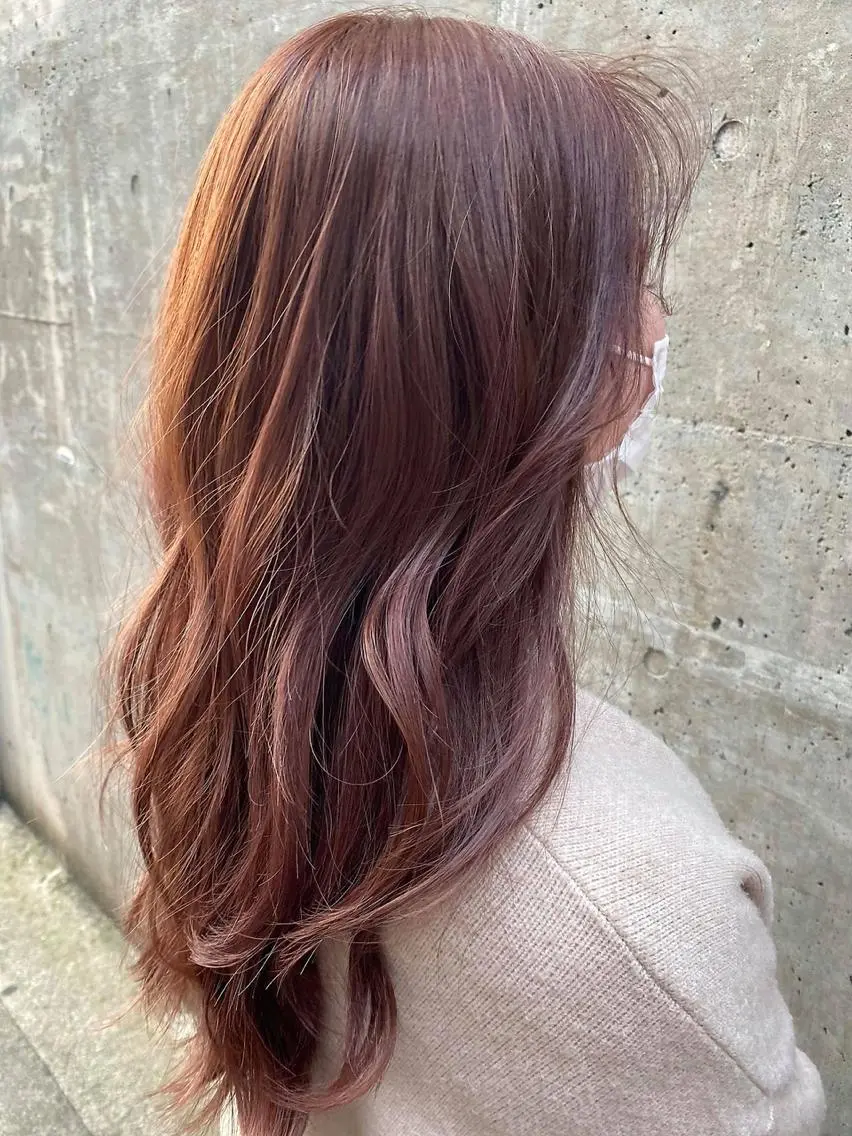 ロング カラー ヘアアレンジ ネイル マツエク・マツパ ラベンダーカラー ラベンダーピンク ピンクカラー カラーマツエク ピンク 福壽 優奈のヘアスタイル
