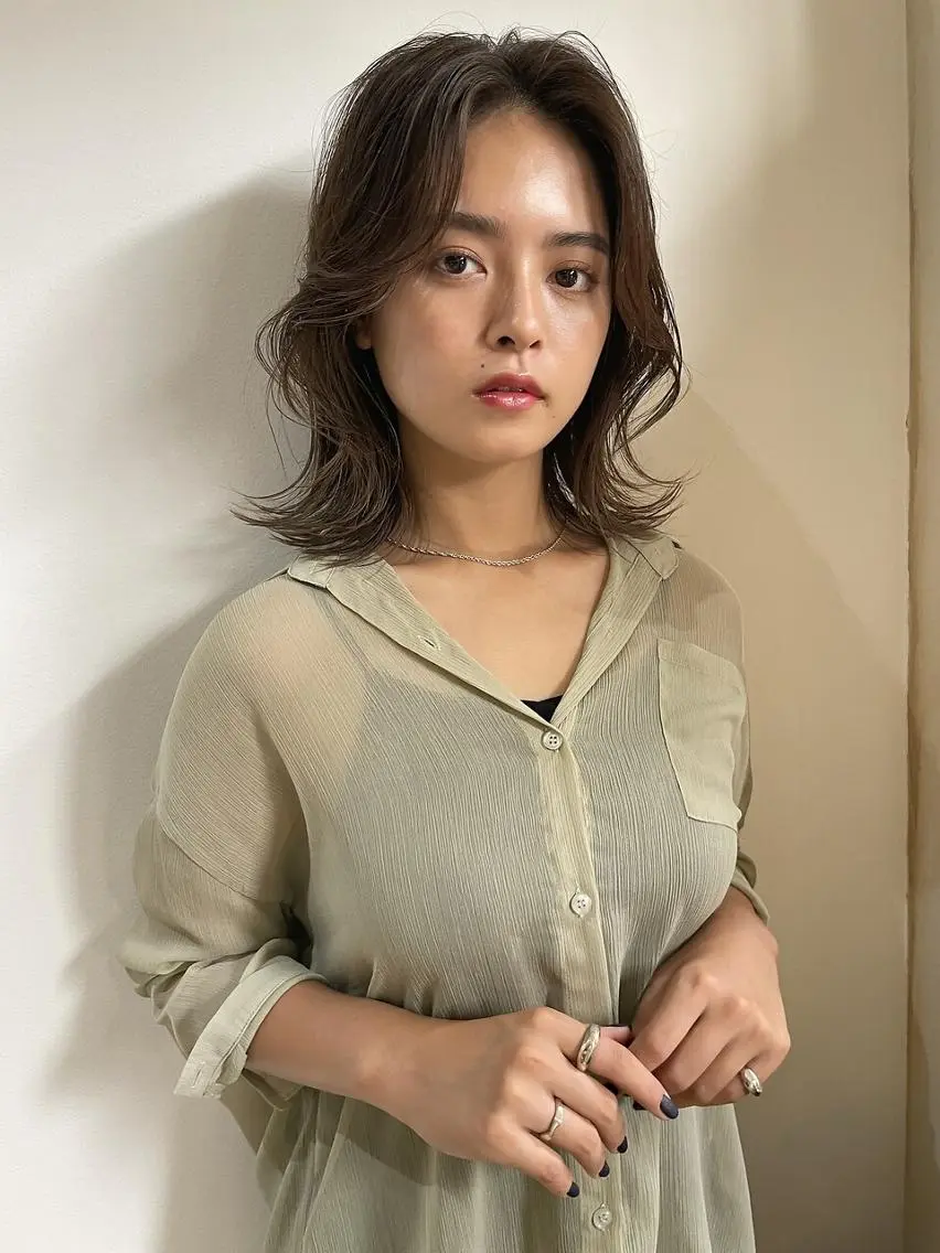 セミロング 縮毛矯正 ioe 梅田のヘアスタイル