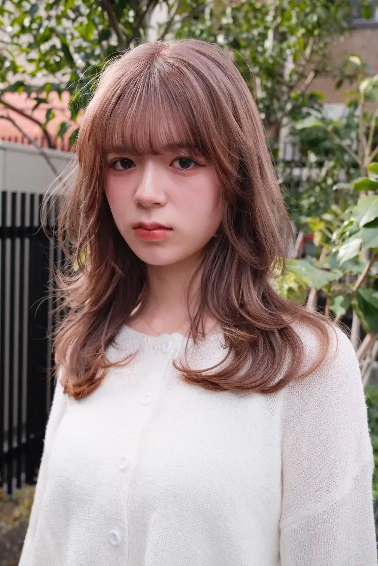 ミディアム カラー ブラウンカラー 透明感カラー 外国人風カラー 韓国風ヘア レイヤーカット カラー/レイヤー/ 髪質改善/PAAQのヘアスタイル