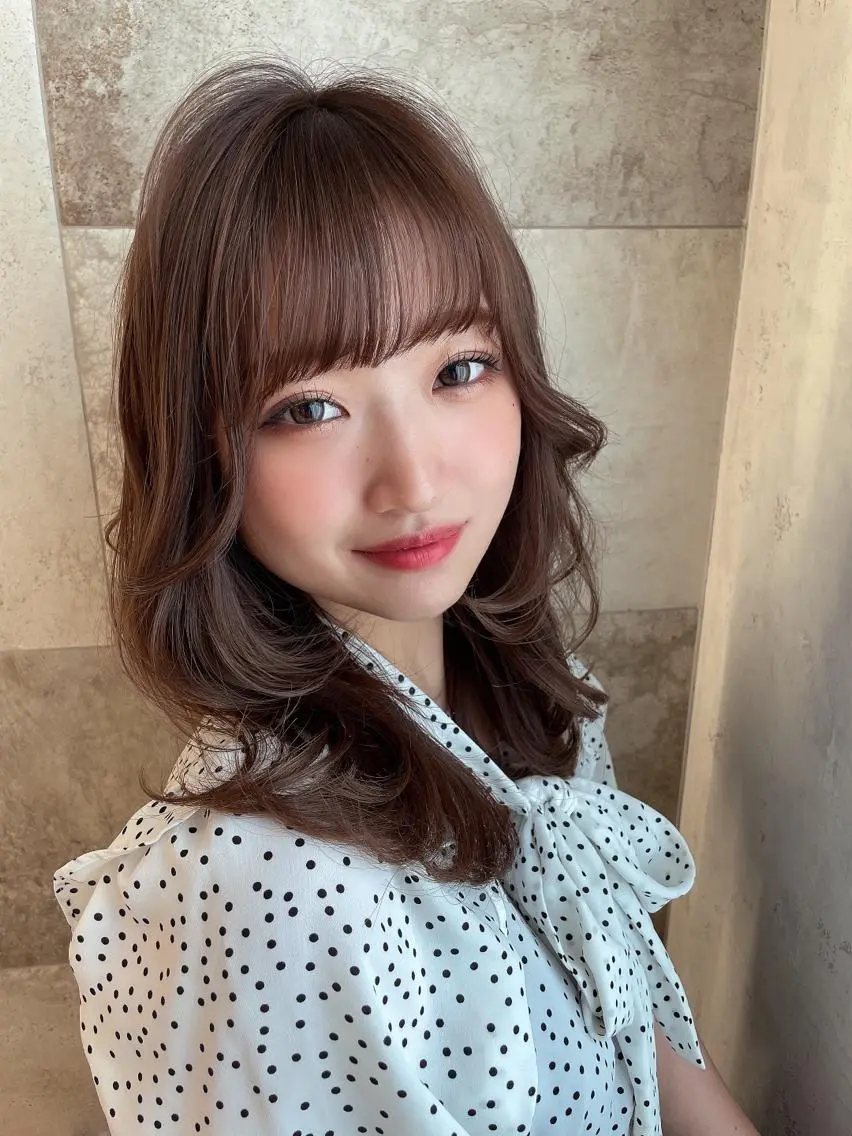 ロング 外国人風カラー 韓国風ヘア ロング 木屋元一/透明感 /前髪/レイヤーのヘアスタイル