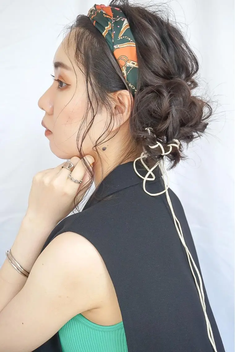 ミディアム ヘアアレンジ ミディアムレイヤー レイヤーカット 縮毛矯正 SHANTi 飯塚 ヘアセット/髪質改善のヘアスタイル
