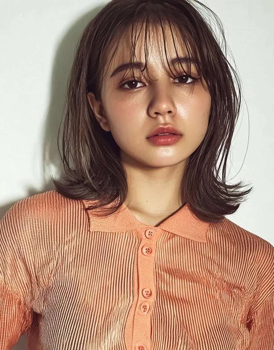 カラー セミロング デザインカラー✨ 透明感カラー菊地真保のヘアスタイル