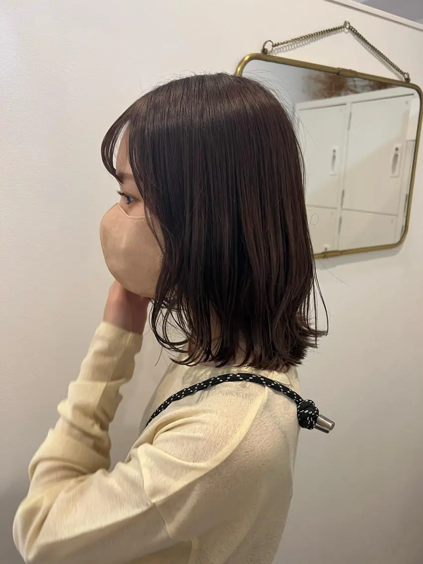 セミロング カラー ブリーチ ラベンダーカラー ブリーチなしカラー カット ヘアカラー 透明感カラー、 アレンジ/miyuのヘアスタイル