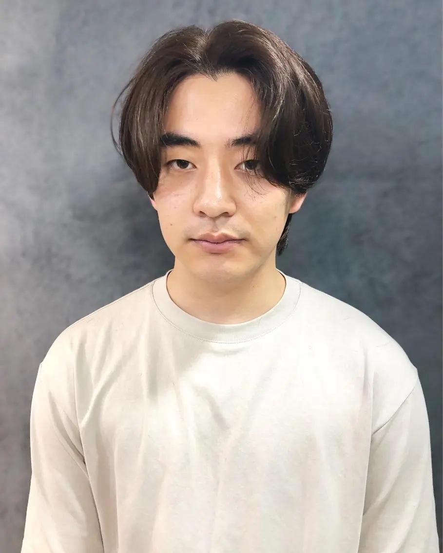 カラー ヘアアレンジ メンズ センターパート ブラウンカラー カット ヘアカラー トリートメント ヘアセット メンズ特化✂️栗原 侑也のヘアスタイル