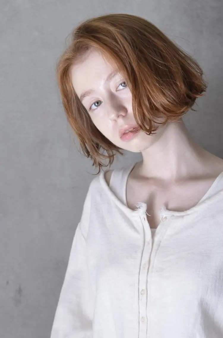 ショート カラー ベージュカラー オレンジ オレンジベージュ coii コイ【原宿/表参道】のヘアスタイル