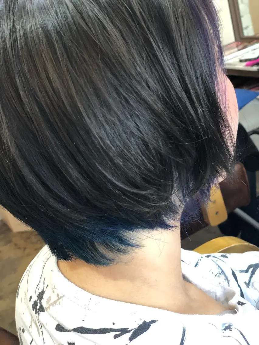 ショート カラー ブリーチ ブルーカラー ラベンダーカラー 【艶髪×韓国風】 毛流れ職人 RYOのヘアスタイル