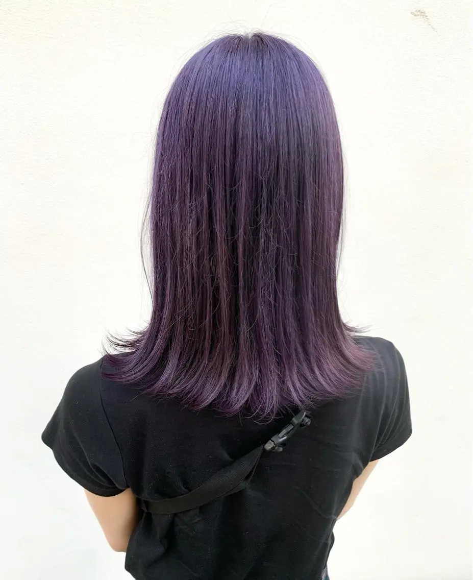 ミディアム カラー ヘアアレンジ ブリーチ パープルカラー カット ヘアカラー トリートメント ヘッドスパ ヘアセット 〽️magico/ ウルフDaiki〽️のヘアスタイル