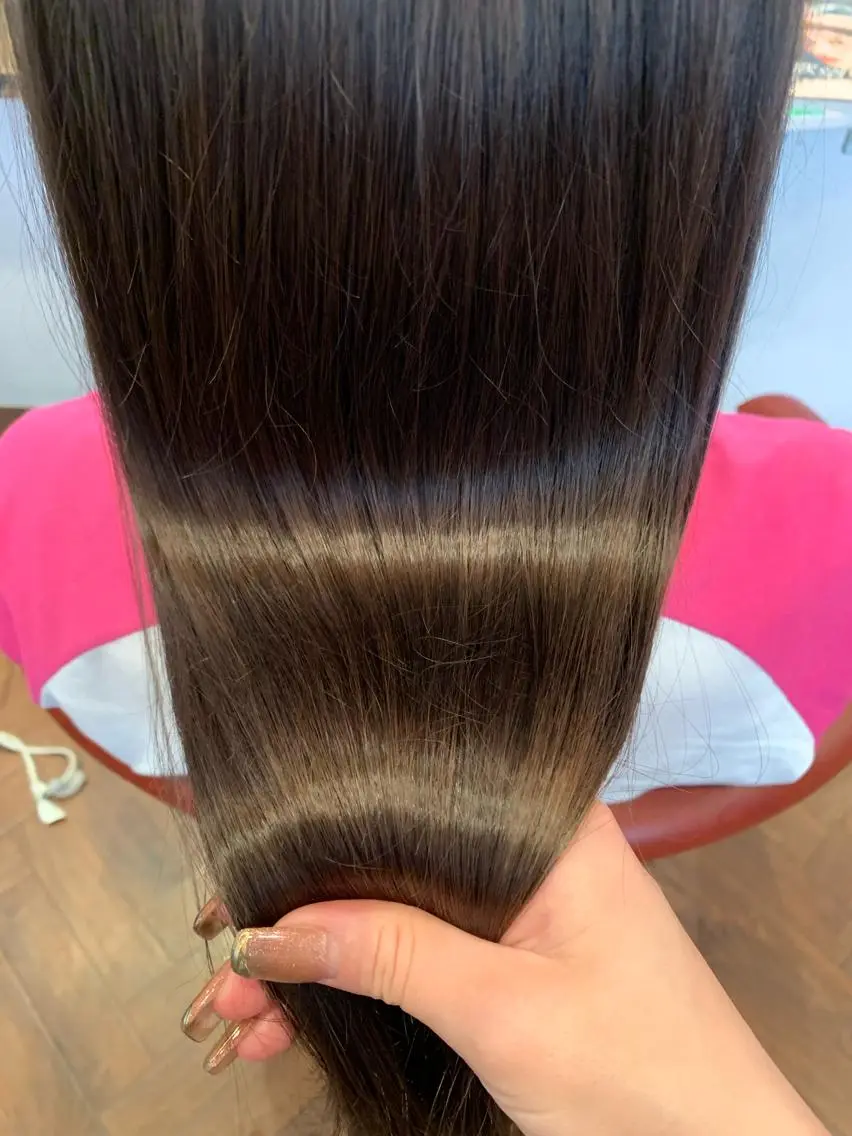 ロング カラー グレージュ ヘアカラー トリートメント あべ ゆうかのヘアスタイル
